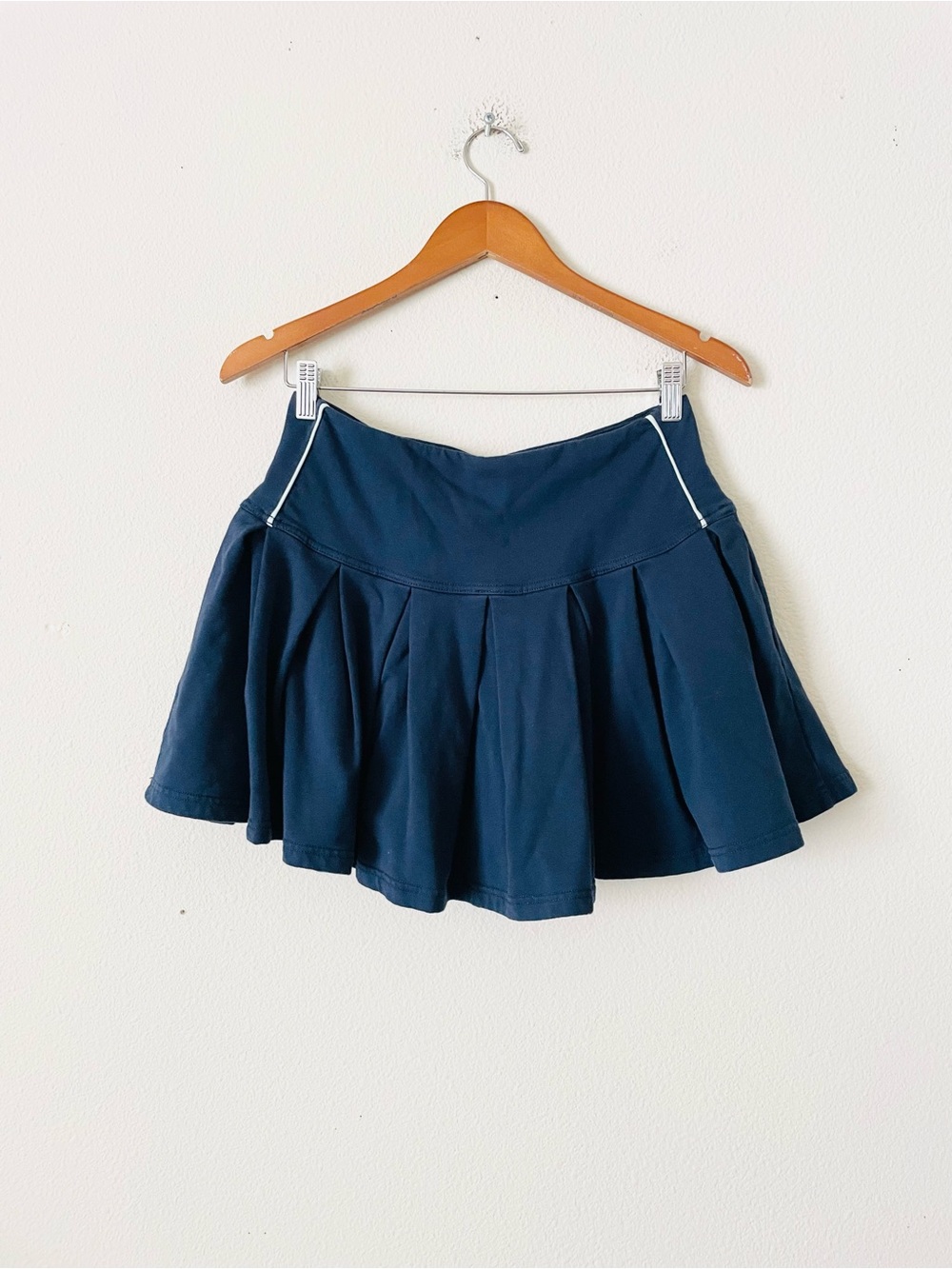 Free People Movement SMALL Home Base terry cotton navy pleated stretchy skirt - Picture 4 of 6